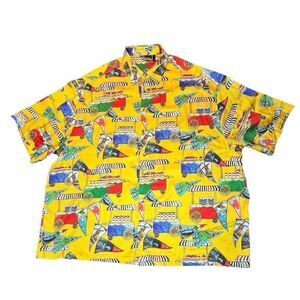 ASOS Sz L Baggy Hawaiian Shirt World Europe Traveler Italy Holland Capri Venice